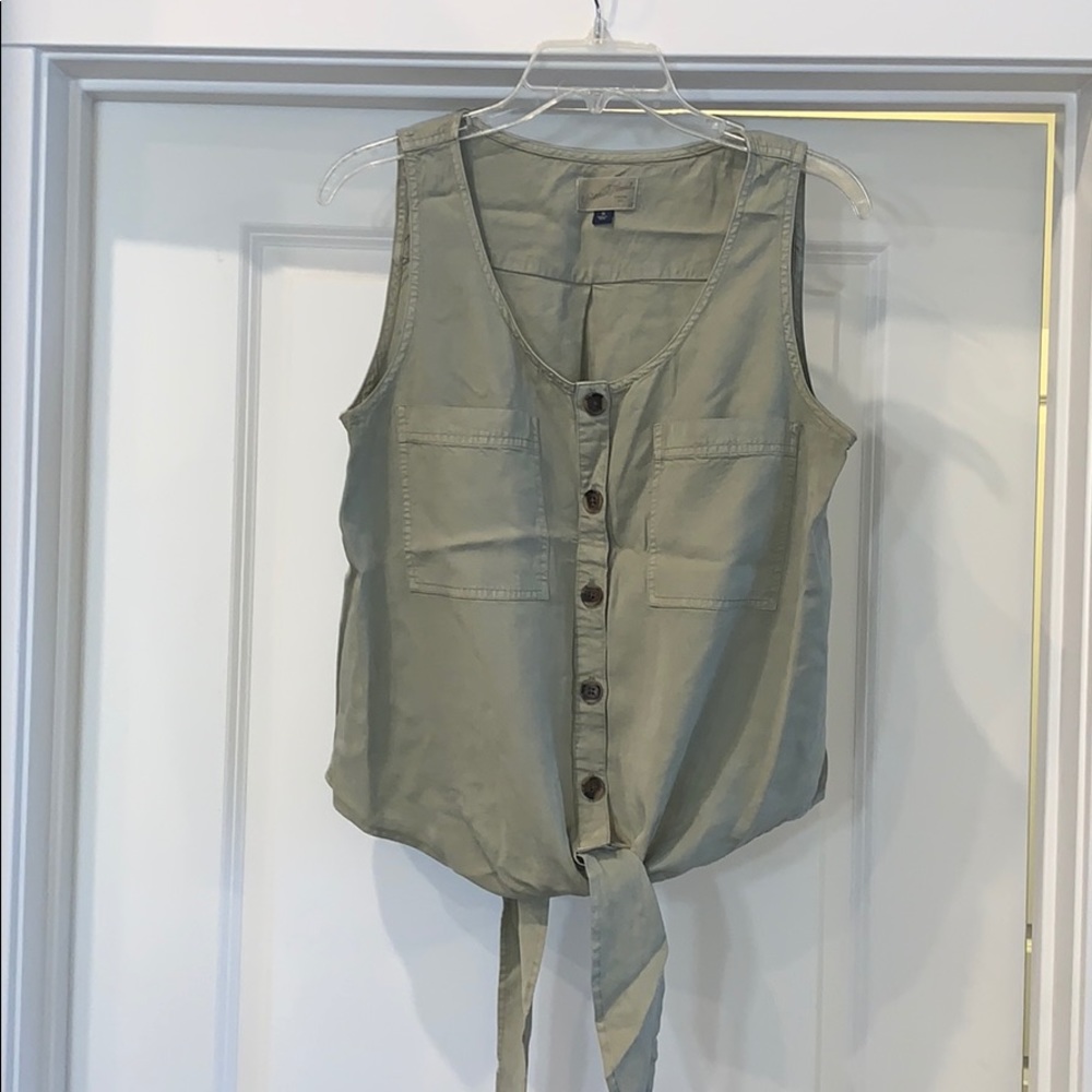Front tie tank top